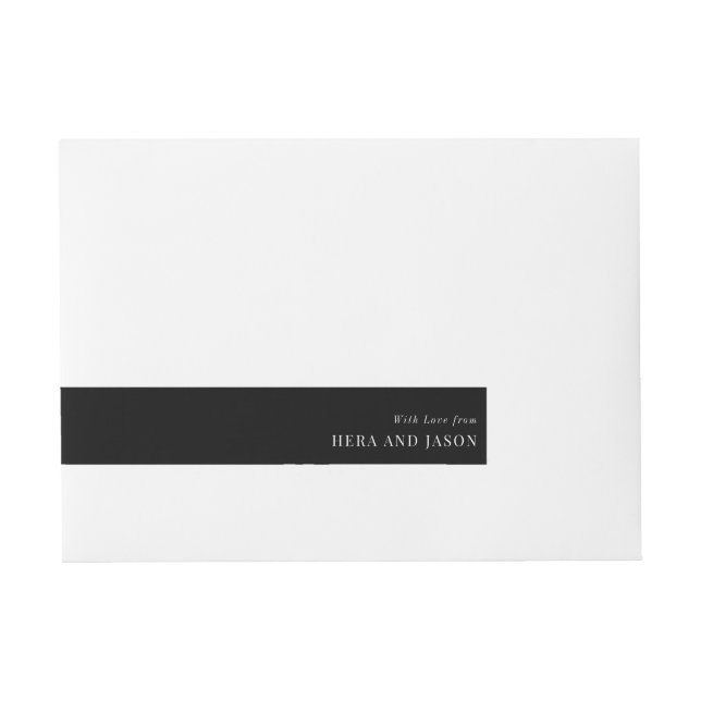 Elegant text template sticker wrap wraparound address label (Front)