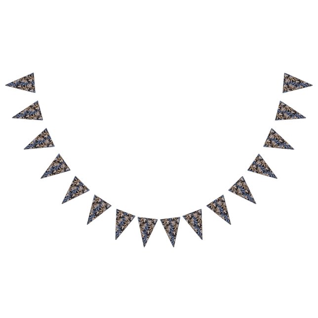 Elegant textile design featuring intricate floral  bunting  (All)