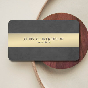 Elegant Texture Black Metal Striped Consultant Business Card
