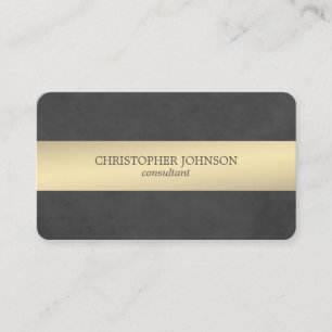 Elegant Texture Black Metal Striped Consultant Business Card