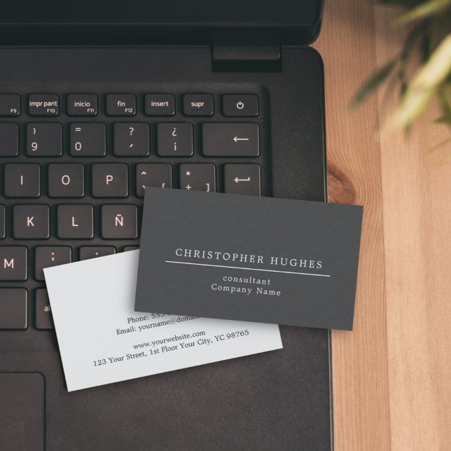 Elegant Texture Grey White Line Attorney at law Business Card (Creator Uploaded)