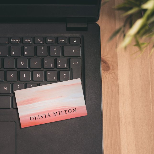 Elegant Texture Pastel Bold Consultant Business Card (Creator Uploaded)