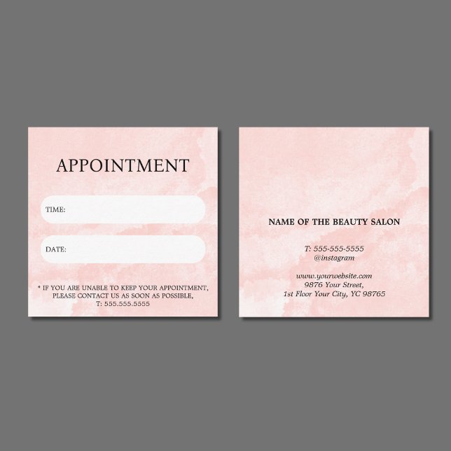Elegant Texture Pastel Salon Appointment Card (Creator Uploaded)