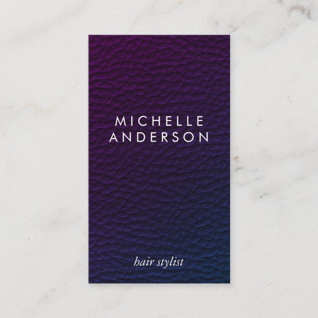 Elegant Texture Purple Blue Gradient Business Card (Front)
