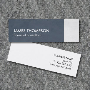 Elegant Textured Blue White Consultant Mini Business Card