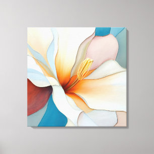 Elegant Textured Floral Art Canvas Print