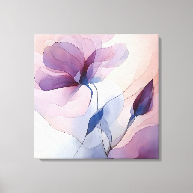 Elegant Textured Floral Art Canvas Print (Front)