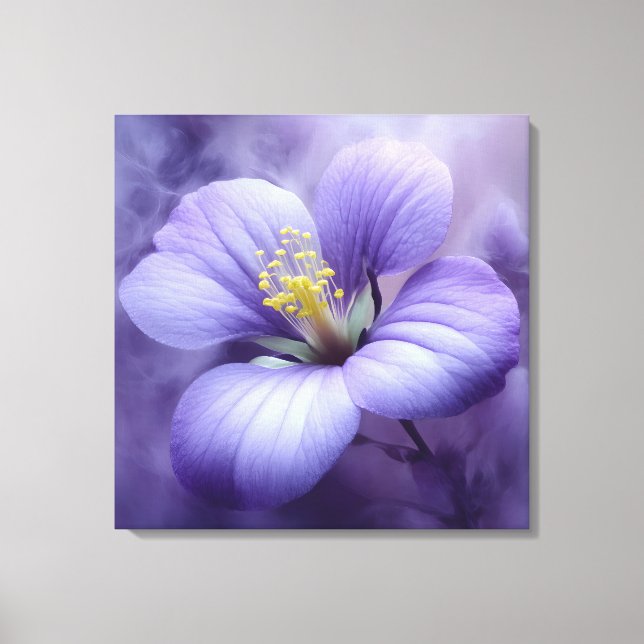 Elegant Textured Floral Art Canvas Print (Front)