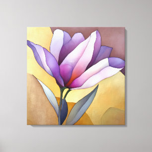 Elegant Textured Floral Art Canvas Print