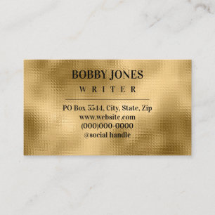 Elegant Textured Gold Foil Metallic Business Card