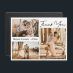 elegant thank you 3 photos collage wedding magnet<br><div class="desc">elegant thank you three photos collage wedding magnet</div>