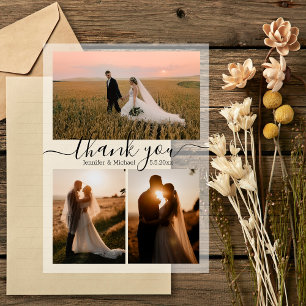 elegant thank you 3 photos wedding acrylic invitations