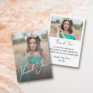 elegant thank you baby shower 2 photos stylish  card