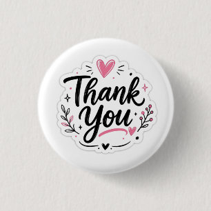 Elegant Thank You Button – Custom Appreciation Pin