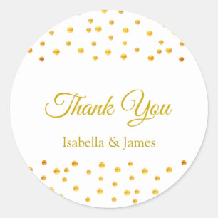 Elegant Thank You Calligraphy on White Classic Round Sticker