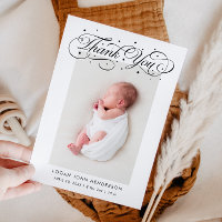 Elegant Thank You Calligraphy White Birth