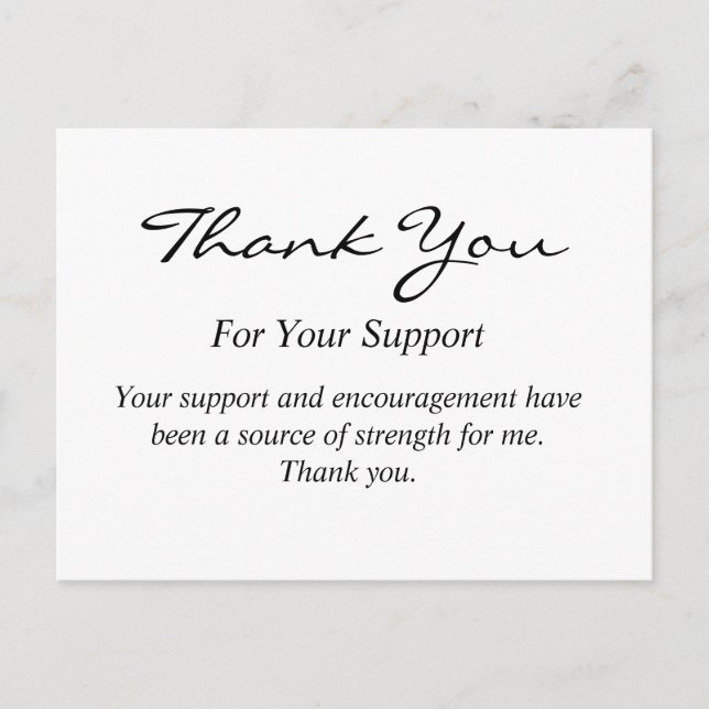 Elegant Thank You Card for Support (Front)