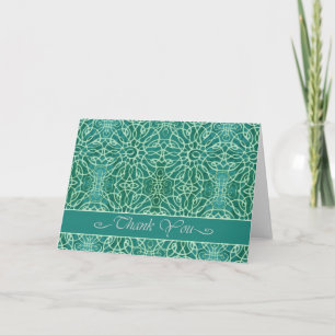 Elegant Thank You Card in Blue Green