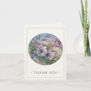 Elegant Thank You Card   Soft Watercolor Anemones 