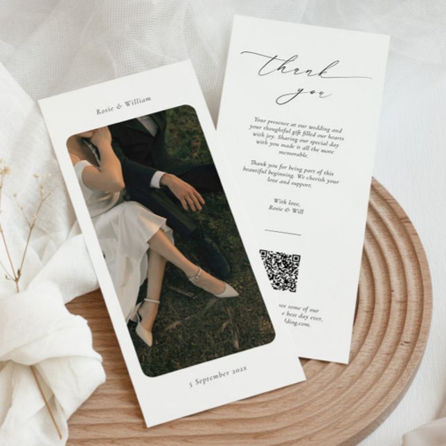Elegant Thank You Card with QR Code & Photo (Creator Uploaded)