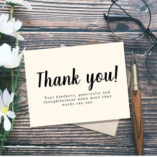 Elegant Thank You Card Your Kindness, Generosity