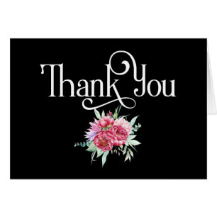 Elegant Thank You Design with Peony Flowers