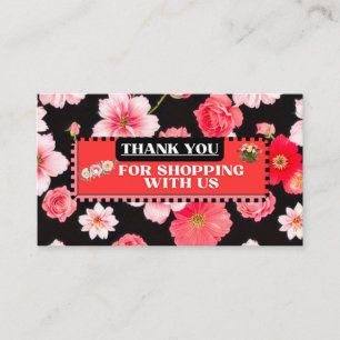 ELEGANT THANK YOU FLORAL  BUSINESS CARD