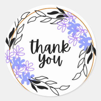 Elegant Thank You Floral Sticker