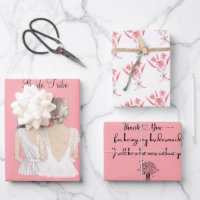 Elegant Thank You For Being My Bridesmaid Pink