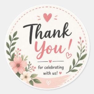 Elegant Thank You for Celebrating With Us stickers