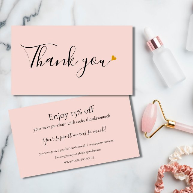 Elegant Thank You For Shopping Discount Card (Creator Uploaded)