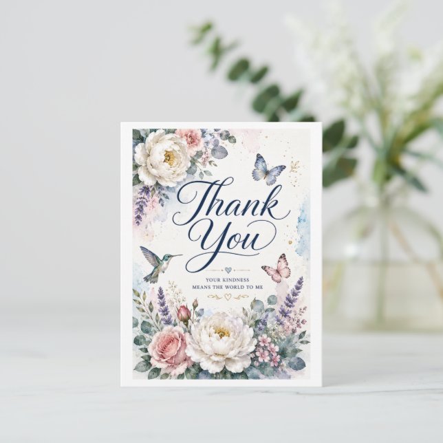 Elegant Thank You for Your Kindness Card (Standing Front)