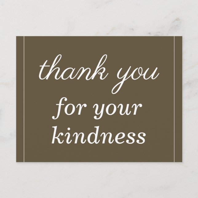 Elegant "thank you for your kindness" Postcard (Front)