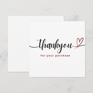 Elegant Thank You for Your Purchase Card