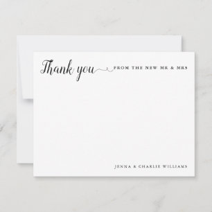 Elegant Thank You From the New Mr and Mrs Wedding Card