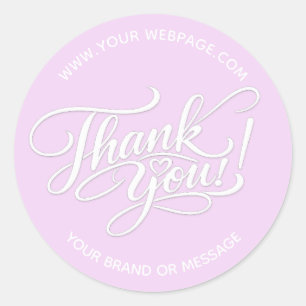 Elegant “Thank You” Hand-Lettered Design with Hear Classic Round Sticker