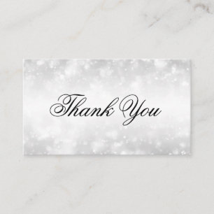 Elegant Thank You Insert Silver Shimmer Lights