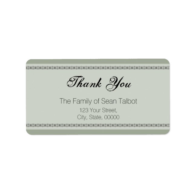 Elegant Thank You Label Choose your colour 1 (Front)