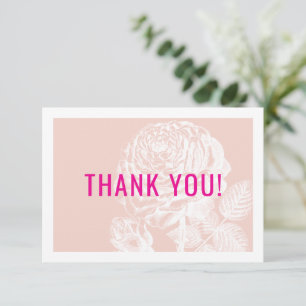 ELEGANT THANK YOU modern roses floral blush pink