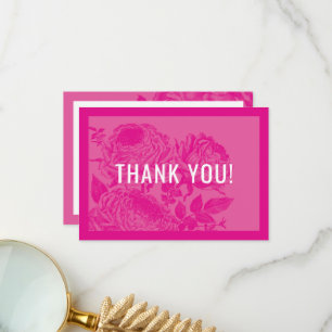 ELEGANT THANK YOU modern roses floral pretty pink