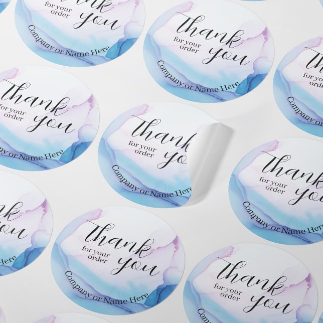 Elegant Thank You Professional Business Watercolor Classic Round Sticker (Elegant Thank You Professional Business Watercolor Classic Round Sticker)