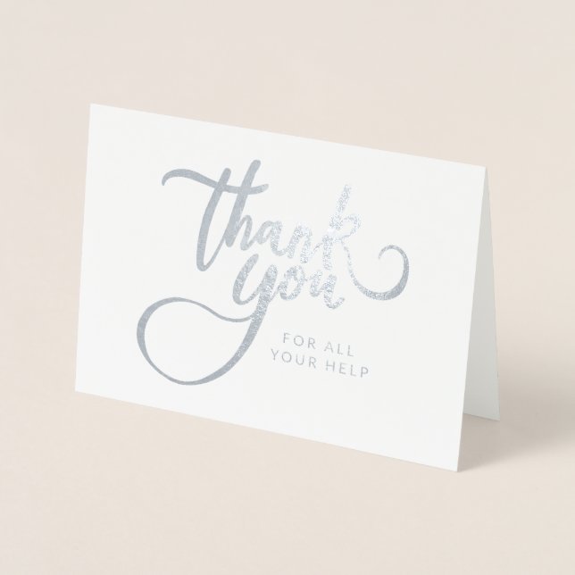 Elegant Thank You script Foil Card (Front)
