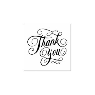 Elegant Thank You Script Rubber Stamp