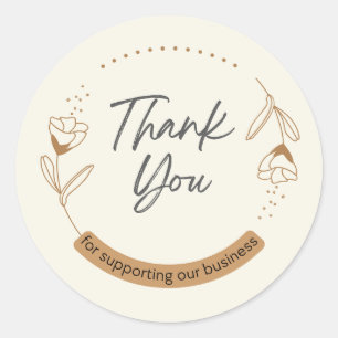 Elegant Thank You Sticker  Minimalist Script