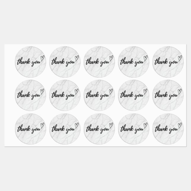 Elegant Thank You Sticker - Small Business Packagi (Sheet)