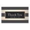 Elegant Thank you Striped Black and FAUX Gold Foil