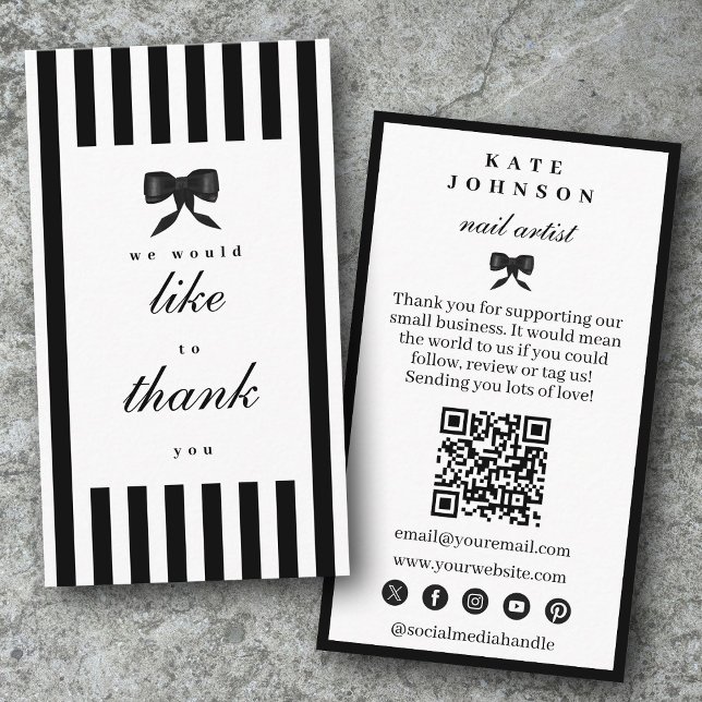 Elegant Thank You Support Small Business  Business Card (Elegant Thank You Support Small Business Business Card)
