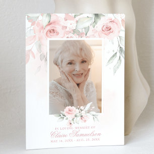 Elegant Thank You Sympathy Floral Roses PHOTO Card