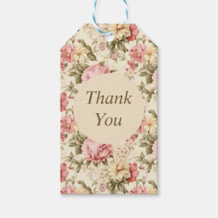 Elegant Thank you Vintage pastel artwork Bohemian Gift Tags