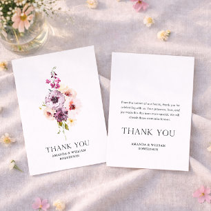 Elegant Thank You Wedding Card with Floral Design